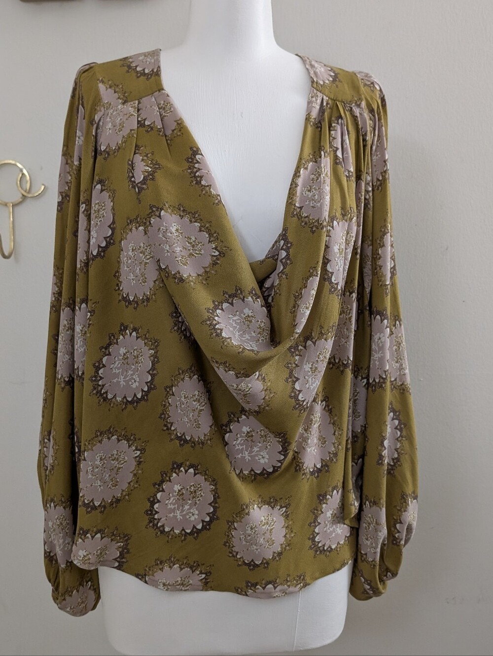 Free People green floral blouse